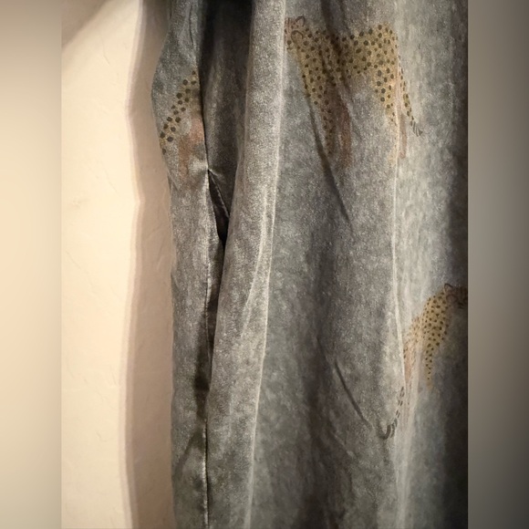 Gray Washed T-Shirt Dress with Cheetahs - Picture 3 of 6